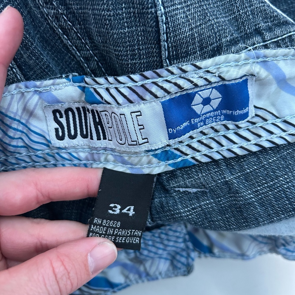 Southpole Vintage Y2K Baggy Jeans Denim Mens 34 Dark Wash - Picture 4 of 14